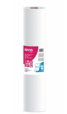 Papier na vyšetrovací stôl, 2-vrstvový, 59 cm × 50 m, 130 hárkov, SOVIO