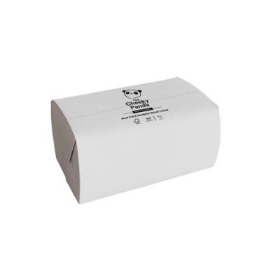 Toaletný papier, bambusový, skladaný, 2-vrstvový, 150 listov, 11,5x19 cm, CHEEKY PANDA, biely