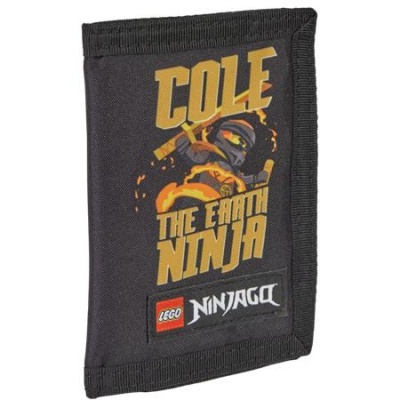 Peňaženka, na suchý zips, LEGO "Ninjago Cole",  čierna, vzorovaná