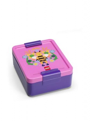 Desiatový box, LEGO "Bee", fialovo-ružový vzor