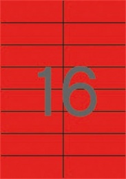 Etikety, 105x37 mm, farebné, APLI, červené, 1600 etikiet/bal